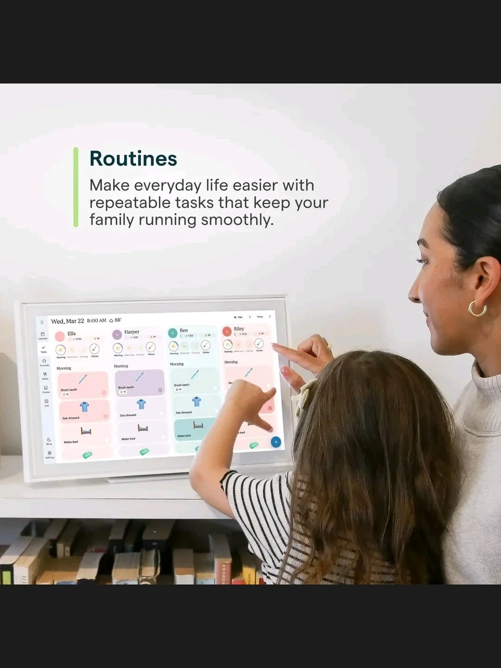 Skylight 15” Digital Family Calendar Chore Chart White Open Box